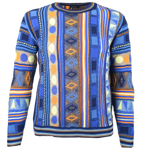 Paolo Deluxe Original Sweater Modell: "Django" Blau/Gelb